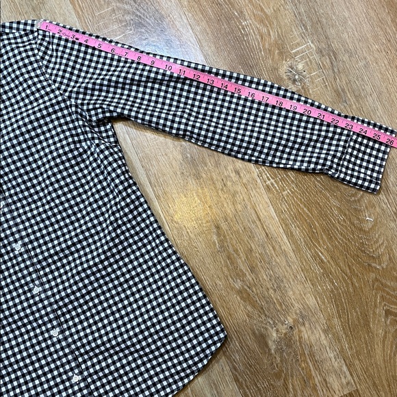 J. Crew Black White Gingham The Perfect Shirt Women's 8 Tall EUC Cotton Checked - Picture 9 of 10